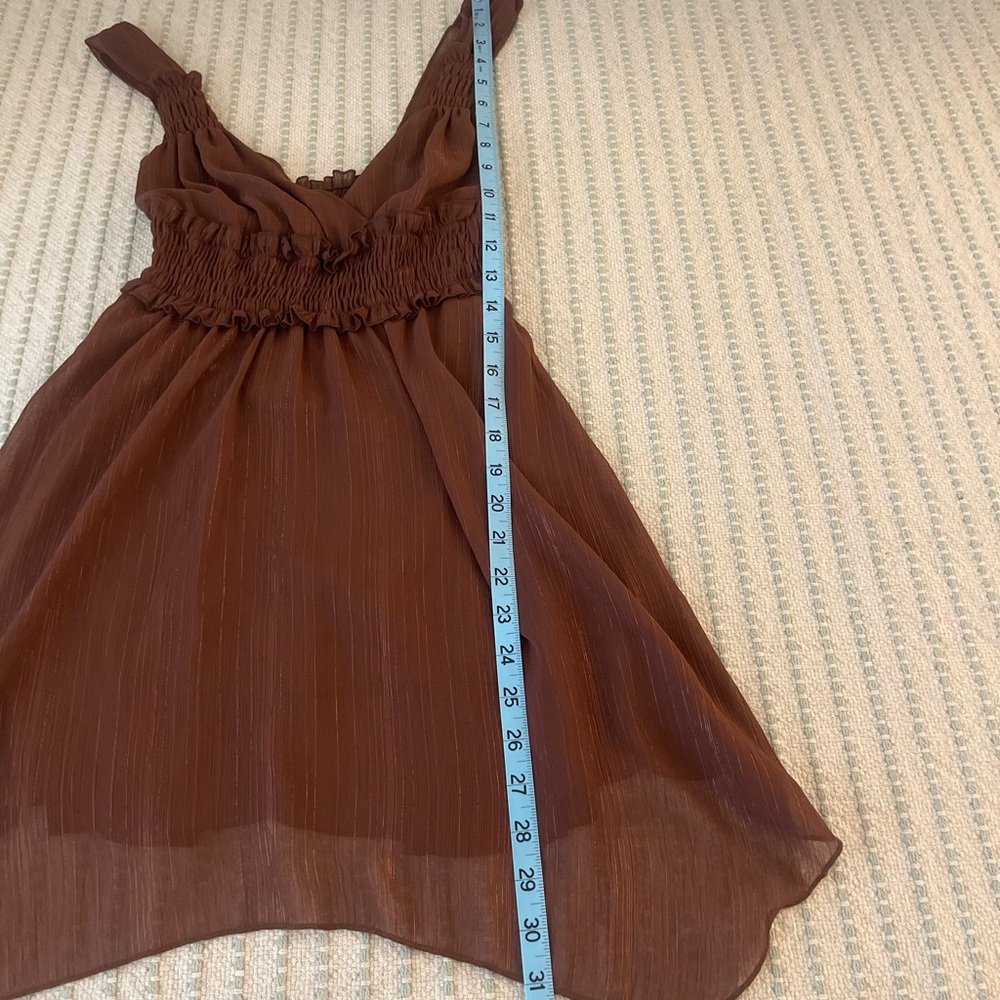 Jordache Brown V-Neck Waist Sleeveless Top w/ Sparkle - Size: Juniors Small - Picture 3 of 5